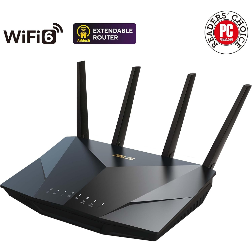 ASUS (RT-AX5400) AX5400 Dual Band WiFi 6 (802.11ax) Extendable Router