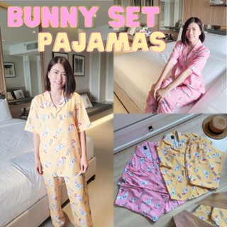 ✨purefloral✨ BUNNY PAJAMAS SET ชุดนอนเซ็ทขายาวลายกระต่าย สีหวาน น่ารักเว่อร์