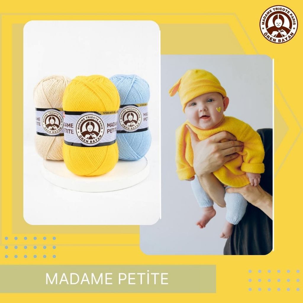 ไหมพรม Madame Petite รุ่น Anti pilling อ่อนโยน ไม่มีขุย สำหรับคนแพ้ง่าย ขนาด 100 กรัม ราคา ถูกที่สุด ดีลบีเคเค แกลเลอรีภาพที่ 3