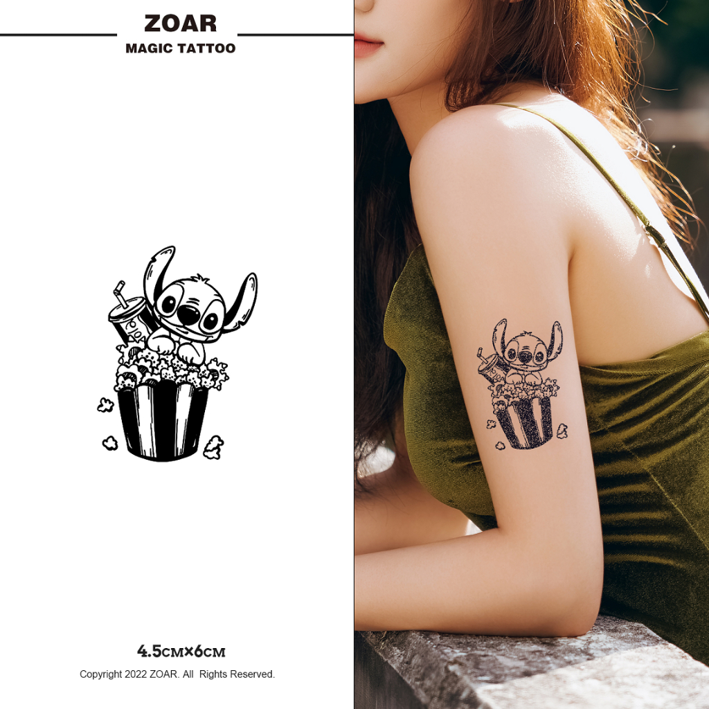 ZOAR พร้อมส่ง A012 Magic tattooสติ๊กเกอร์รอยสักสมุนไพร สติตช์ กันน้ำ กันรอย ยาวนาน กึ่งถาวร แสดงสี