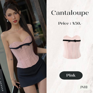 JN18 | CANTALOUPE เสื้อเกาะอก ผูกหลัง มีโครง  [ซื้อครบ1,000 แถมเครื่องประดับ]