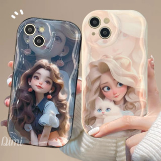 เคสขอบหยักลายเจ้าหญิงมาใหม่ สำหรับ OPPO A15 A16 A17 A57 A98 RENO7Z REALMEC55 RENO8T VIVO V27 Y12 Y17 Y15 Y20 Y21 Y33T