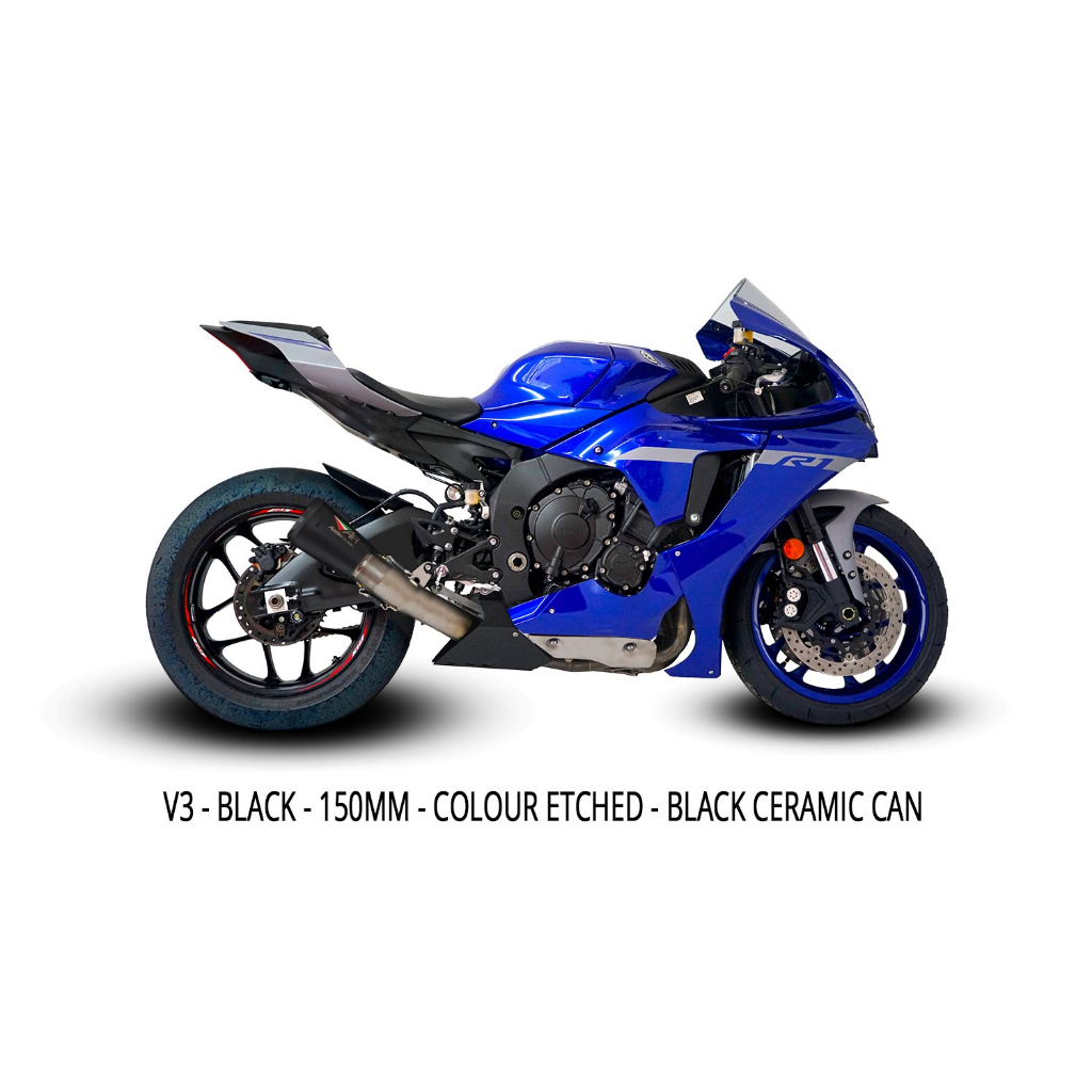 austin_racing YZF-R1 2020-2022 | DE-CAT V3 150MM BLACK CERAMIC CAN