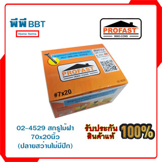 02-4529 สกรูไม้ฝา #7x20นิ้ว (ปลายสว่านไม่มีปีก)