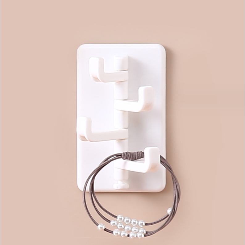 ตะขอแขวน ตัวแขวน 4 ทาง ตะขอแขวน ของใช้ในห้องน้ำ ห้องครัว อเนกประสงค์ ติดผนังไม่ต้องเจาะ - รูปที่ 2