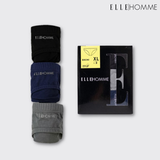 ELLE HOMME | แพ็ค 3 ชิ้น กางเกงในชายรุ่นแพ็คสุดคุ้ม เนื้อผ้า Cotton 100% สี MIX | KUB19010R3