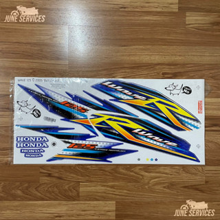 สติกเกอร์ Wave 125 ปี2005 รุ่น11 ลายRสีน้ำเงิน