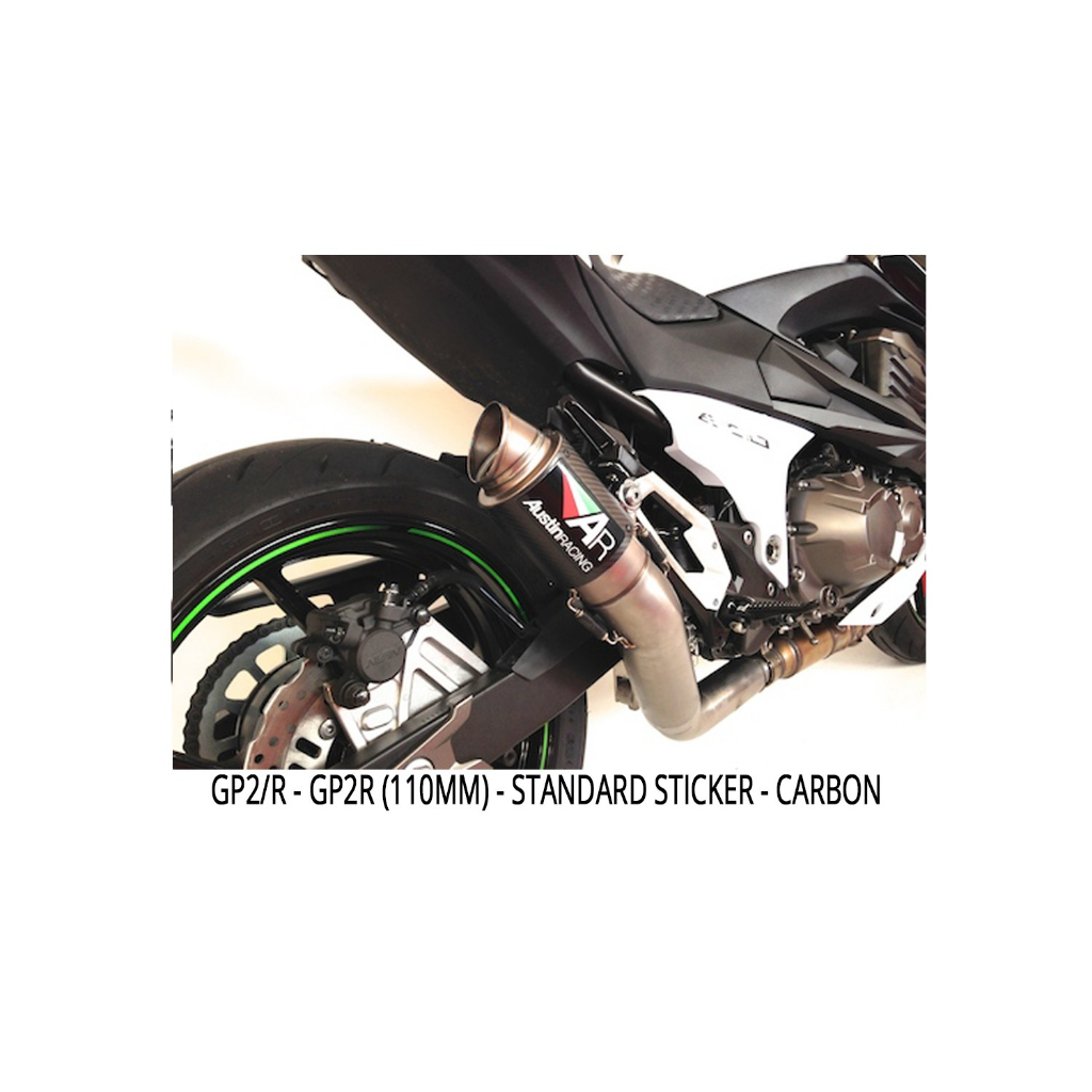 Austin Racing ท่อไอเสียสำหรับ  Z800 2013 - 2016 | DE-CAT GP2R BLACK TIP WITH CARBON CAN