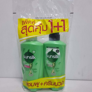 (แพ็คคู่สุดคุ้ม) SUNSILKซันซิล แชมพูและครีมนวดผม สูตรผมยาวสวยสุขภาพดี 350 มล. (8851932383455)