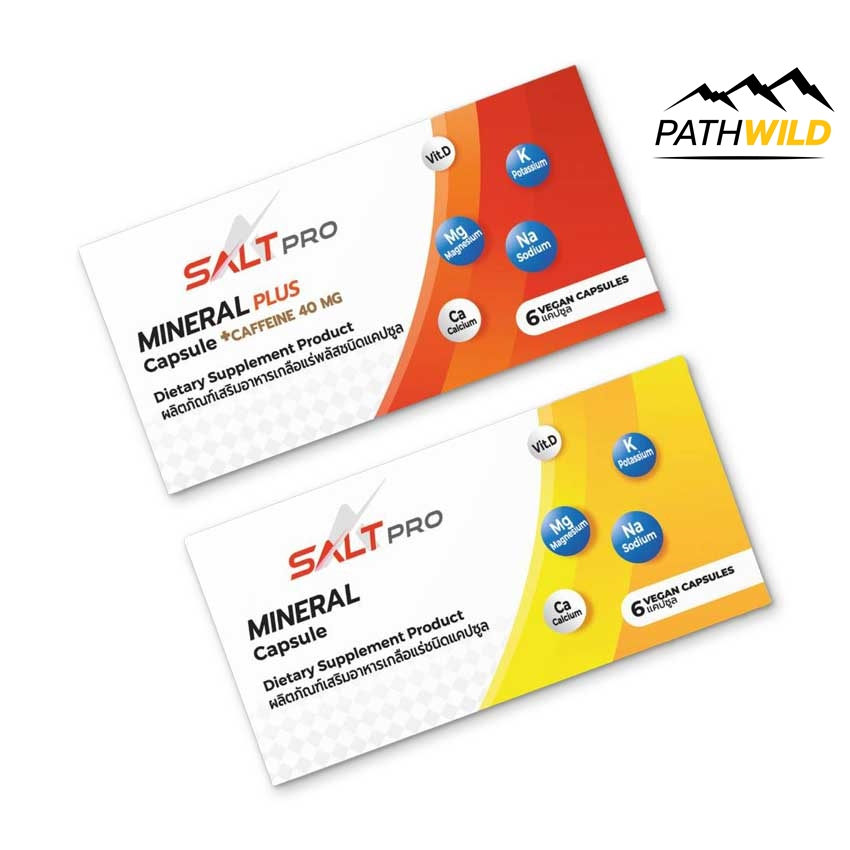 SALTPRO MINERAL CAPSULE เกลือแร่ชนิดเม็ดแคปซูล ชดเชยการเสียเกลือแร่ ลดการเกิดตะคริวขณะเล่นกีฬา