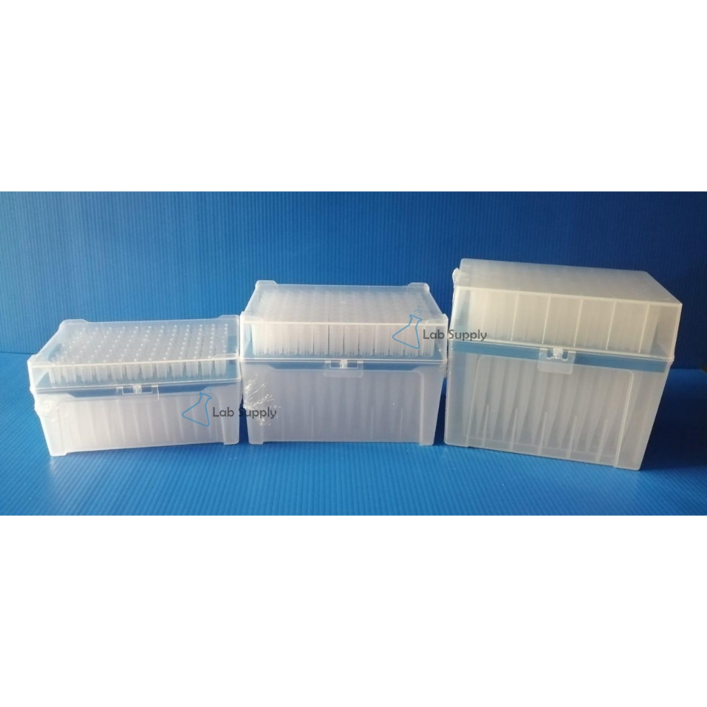 ทิปพร้อมกล่อง Sterile Low retention tip with lock box 200uL, 1000uL, 1250uL (96 Tips/Rack) Tip Box, 