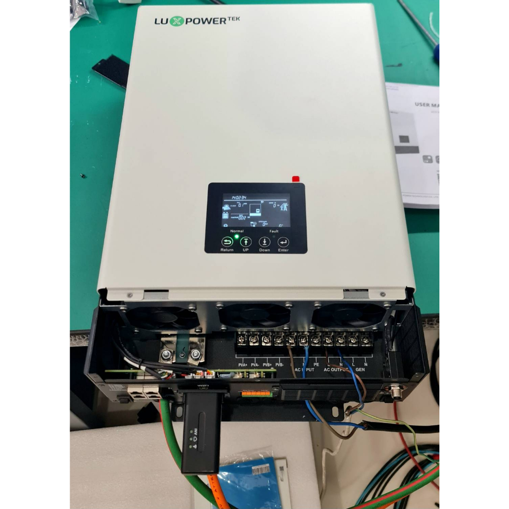 Lux Power ,Hybrid Off grid 5-6kw 48V Battery (High Volt) ไม่มีแบตแผงผสมไฟหลวงได้ กลางคืนแบตผสมไฟหลวง