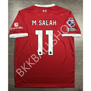 เสื้อฟุตบอล ลิเวอร์พูล Home เหย้า 2023/24 11 M.SALAH และอาร์มพรีเมียร์ลีค และ No Room