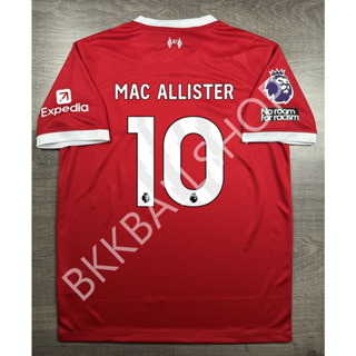 เสื้อฟุตบอล ลิเวอร์พูล Home เหย้า 2023/24 10 MAC ALLISTER และอาร์มพรีเมียร์ลีค No Room