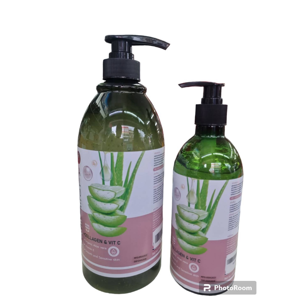 R RAFT Aloevera+Collagen&Vit-C เจลอโลเวร่า ออร์แกนิค 100% มี 2 ขนาดให้เลือก 450ml / 1000ml