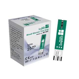 Health Impact Blood Glucose Test Strip แผ่นทดสอบระดับน้ำตาลในเลือด Model No.BS-602