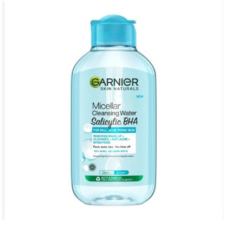 Garnier Skin Naturals Micellar Cleansing Water Salicylic Bha การ์นิเย่ คลีนซิ่งสำหรับผิวหน้า รอบดวงตา และริมฝีปาก