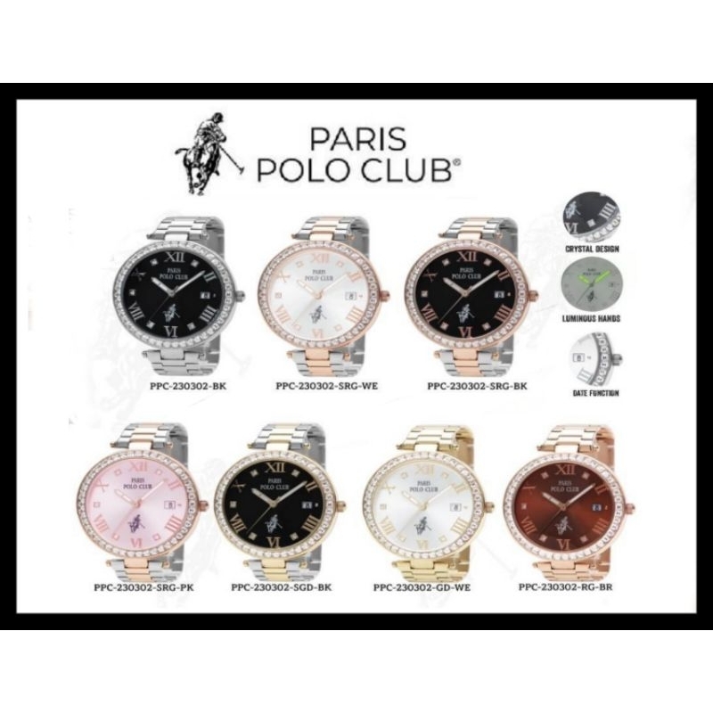 Paris Polo Club นาฬิกาผู้หญิง รุ่น PPC-230302 สายสเตนเลส