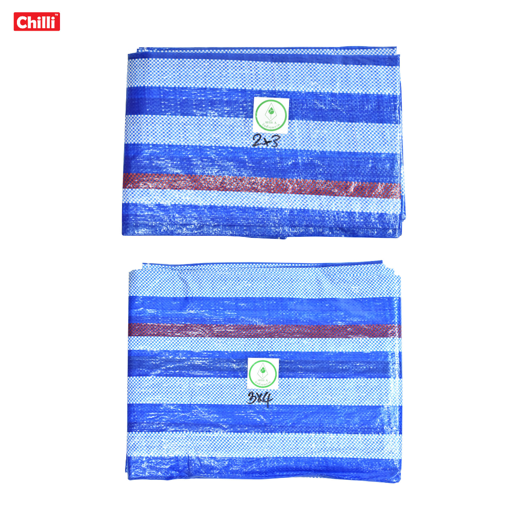 ผ้าฟาง ถูกที่สุด กันฝน ผ้าใบกันแดด ผ้าใบพลาสติก ปูพื้น2×2 2×3 3×3 3×4 4×4 4×5เมตร บูลชีท ฟ้าขาว เจาะตาไก่4มุม กันน้ำ100% ราคา ถูกที่สุด ดีลบีเคเค แกลเลอรีภาพที่ 4