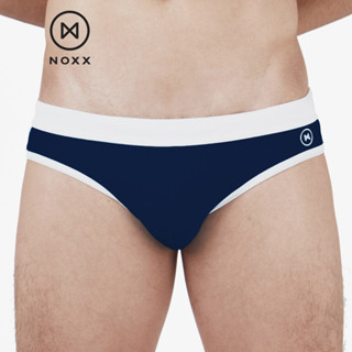 Noxx Swim Briefs: กางเกงว่ายน้ำบรีฟ สีน้ำเงินกรมท่า กุ๊นขาว