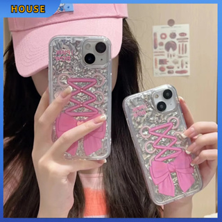 💲คูปองเคลม💲เคสไอโ case for iphone 11 12 โบว์ง่ายๆ เคส 14 13 12 11 pro max ซิลิโคนเหลวป้องกันการตกหล่น ทนทาน