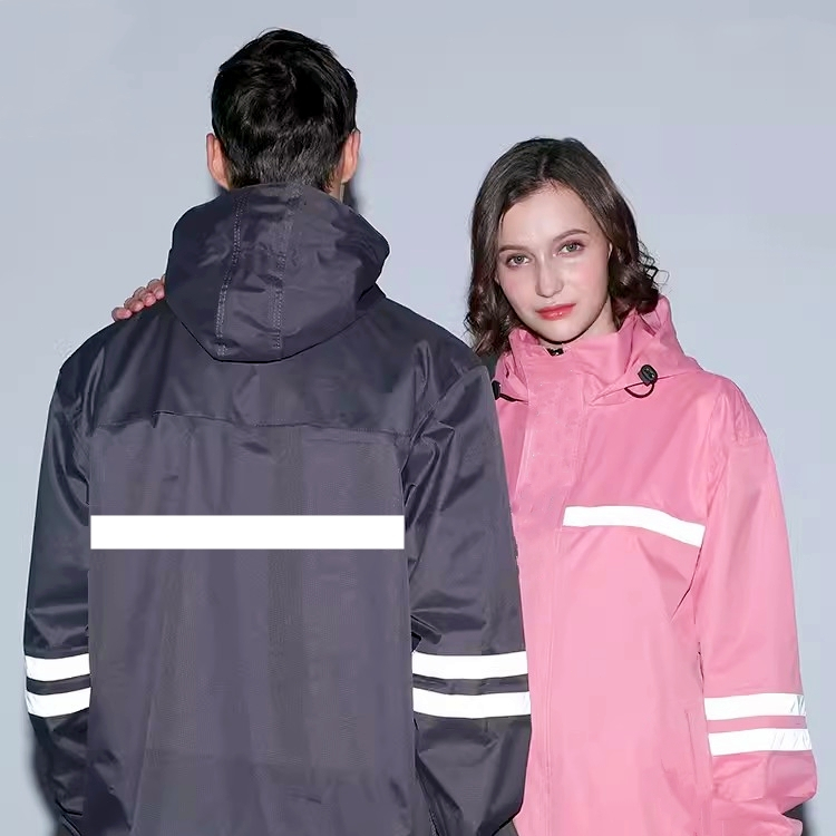 เสื้อกันฝน มีแถบสะท้อนแสง ชุดกันฝน ขี่ มอเตอร์ไซค์ New Fashion Raincoat กันน้ํา เสื้อกันฝน แบบ หนา