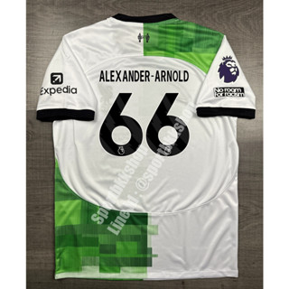 เสื้อฟุตบอล ลิเวอร์พูล Away เยือน 2023/24 อาร์ม EPL เบอร์ชื่อ 66 ALEXANDER-ARNOLD