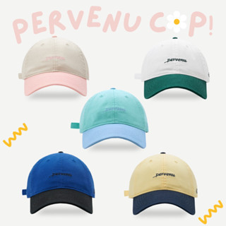 ꒰พร้อมส่ง꒱ Pervenu Cap | หมวกเบสบอลปักลาย สีทูโทน หมวกแก๊ปสีพาสเทล ปรับขนาดได้