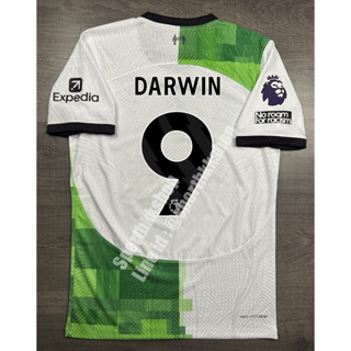 [Player] - เสื้อฟุตบอล Away ลิเวอร์พูล เยือน 2023/24 เกรดนักเตะ อาร์ม EPL เบอร์ชื่อ 9 DARWIN