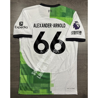 [Player] - เสื้อฟุตบอล Away ลิเวอร์พูล เยือน 2023/24 เกรดนักเตะ อาร์ม EPL เบอร์ชื่อ 66 ALEXANDER-ARNOLD