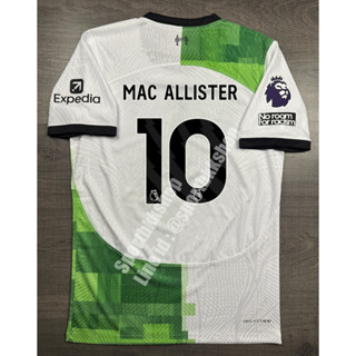 [Player] - เสื้อฟุตบอล Away ลิเวอร์พูล เยือน 2023/24 เกรดนักเตะ อาร์ม EPL เบอร์ชื่อ 10 MAC ALLISTER