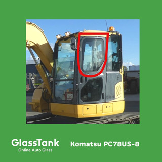 กระจกประตูแผ่นบน โคมัตสุ Komatsu PC78US-8 กระจกแม็คโคร