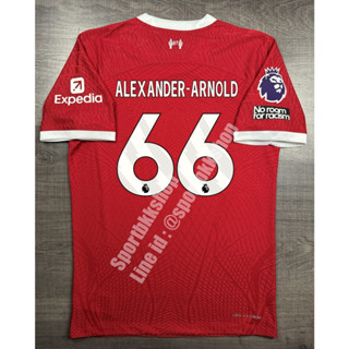 [Player] - เสื้อฟุตบอล ลิเวอร์พูล Home เหย้า 2023/24 เกรดนักเตะ อาร์ม EPL เบอร์ชื่อ 66 ALEXANDER-ARNOLD