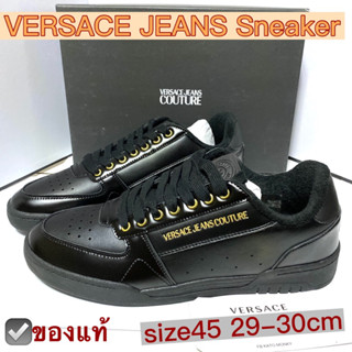 NEW VERSAC€ JEANS BLACK/GOLD colorway รองเท้าหนัง ผ้าใบ สนีกเกอร์