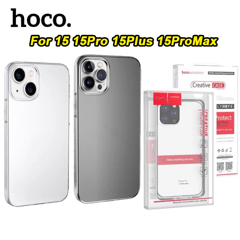 เคสใส Hoco ซิลิโคนนิ่มสำหรับ ไอโฟน iPhone 16 16e 16Pro 16Plus 16Promax 17e 15 15ProMax 11 12 13 14 Pro,Promax 6,7, 7Plus