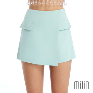 [MILIN] Sheryl High waist front wrap style shorts กางเกงขาสั้น เอวสูง ป้ายด้านหน้า แต่งฝากระเป๋า / MLN