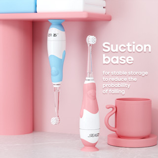 RINNA Fairywill แปรงสีไฟฟ้าฟันเด็ก SG-513 (มีไฟ LED) Sonic Toothbrush สำหรับเด็ก พร้อม 4 หัวแปรง