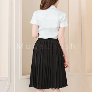 เสื้อนักศึกษาแขนสามเหลี่ยม หลังแหลม สีขาวนวล/ขาวสว่าง ไซส์ 34”-56” เสื้อนิสิต ทรงเข้ารูป มีรังดุม