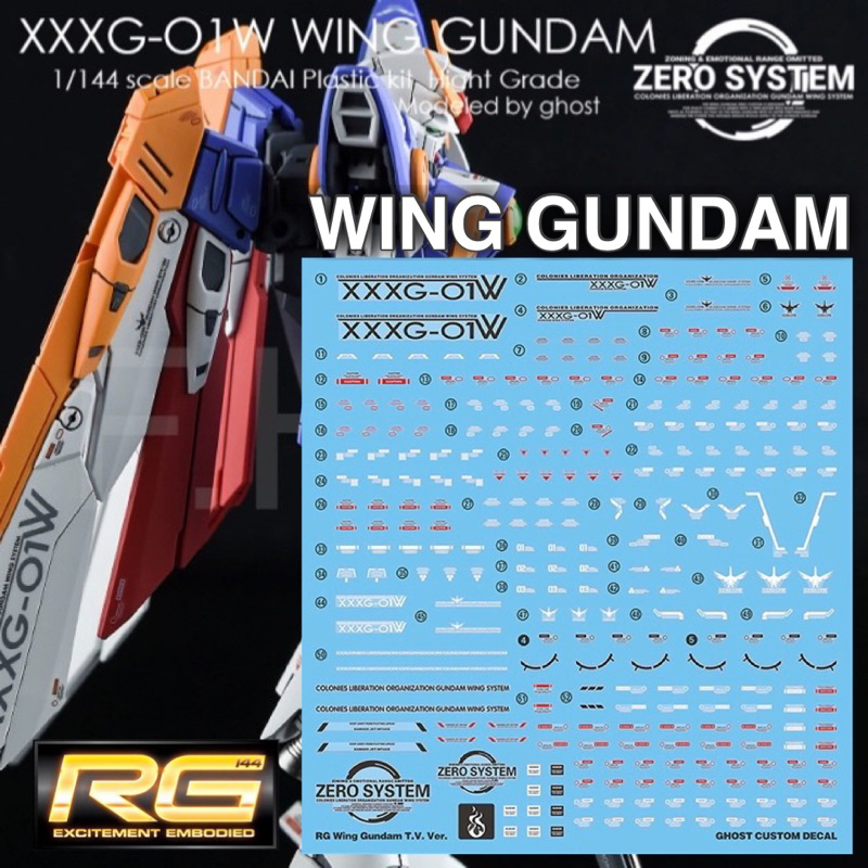 ดีคอลน้ำ DECAL GHOST RG 1/144 XXXG-O1W WING GUNDAM
