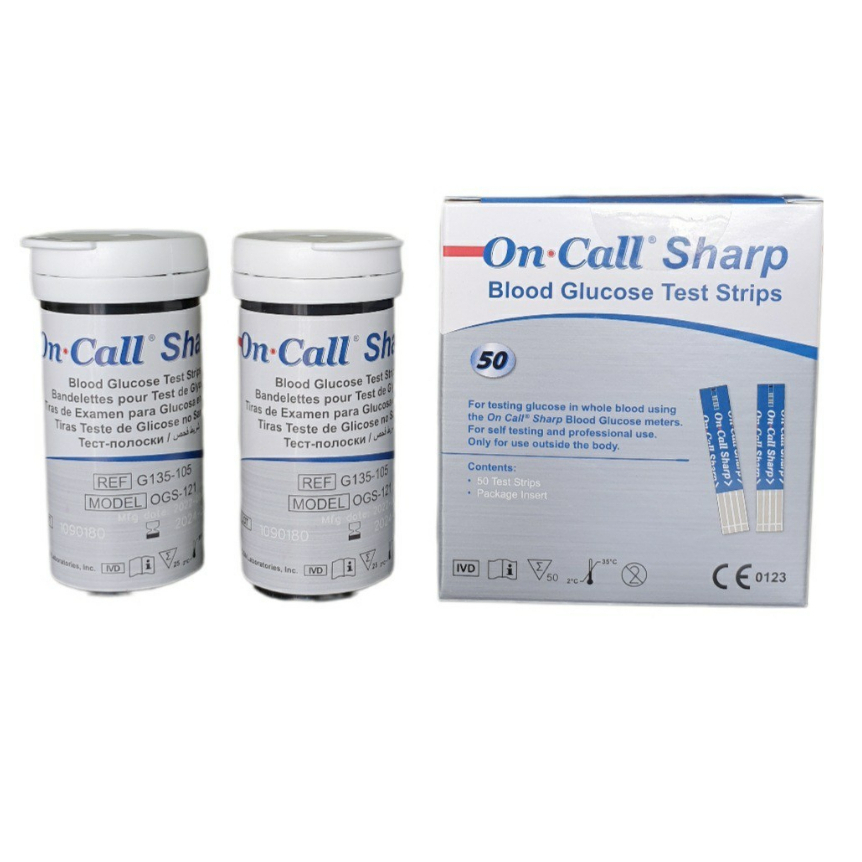 แผ่นตรวจน้ำตาล 50 test On call Sharp ใช้กับเครื่องตรวจน้ำตาล Strip on call sharp 50 test