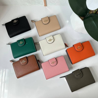 MEDIUM CORNER ZIP WALLET (สีล้วน)