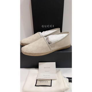 พร้อมส่ง 🔥Sale 10699🔥ถูกที่สุด รองเท้า Gucci Espadrille In GG Canvas White สีสวยคลาสสิค  Size 38