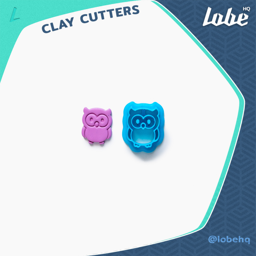 พิมพ์กดดินโพลิเมอร์รูปทรงนกฮูก A/ Owl Shape A Imprint Polymer Clay Cutter by lobehq/ Clay Mold Tools