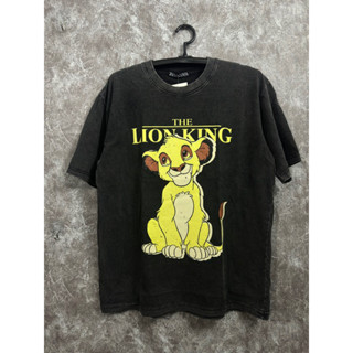 เสื้อยืด Oversize สกรีนหน้าผ้าฟอกวินเทจ  LIONKING