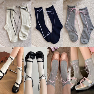 ꒰ พร้อมส่ง ꒱ 🏷️ ถุงเท้าแมทซ์ลุคคุณหนู แมทซ์กับชุดเดรส|กระโปรง เพิ่มด้วยคัทชู🧷เป็นน่ารักที่สุด🛼🫖🌷