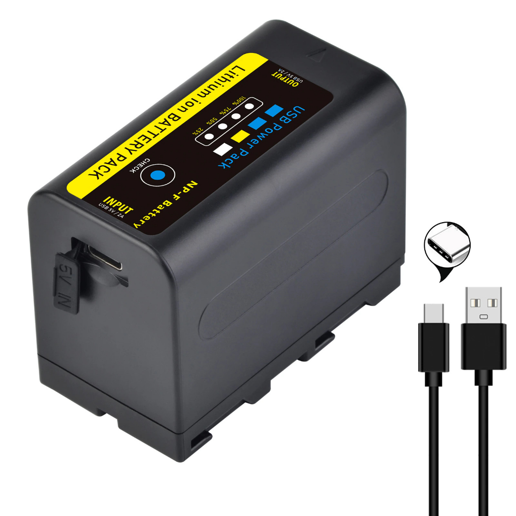 แบตเตอรี่ NP-F770 PRO USB สำหรับ Sony F970 F960 NPF970 F550 F570 F750 F770 F950ไฟ LED YN-300 YN-600