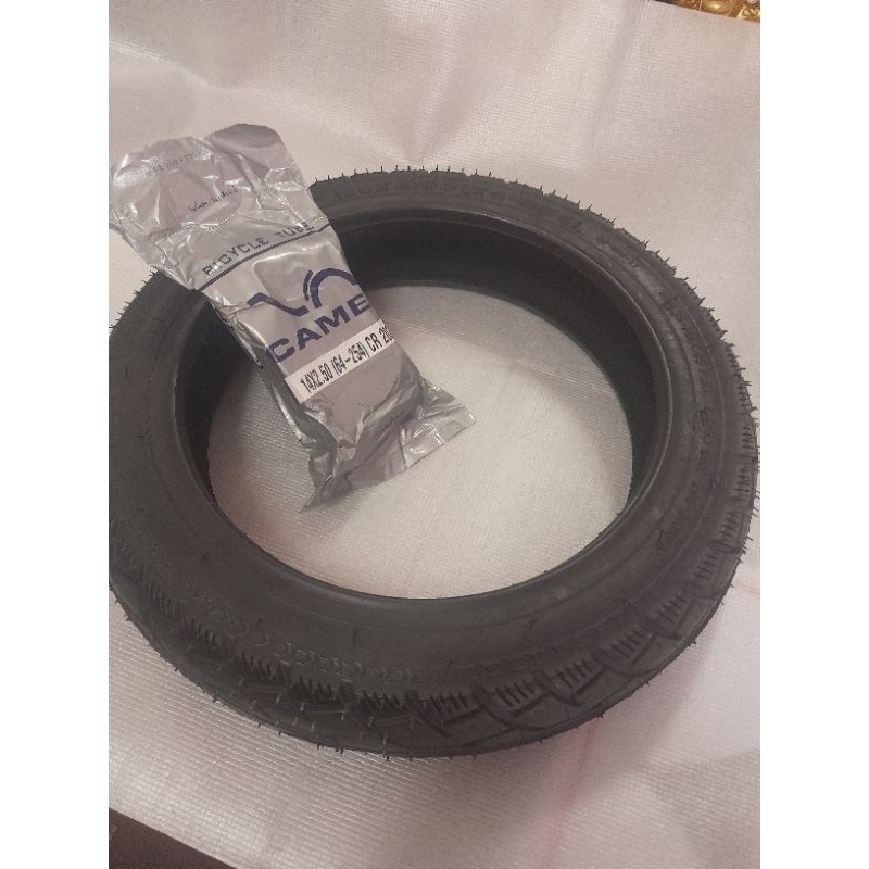 ยางนอก+ยางในจักรยานไฟฟ้า14×250(ยางในยี่ห้อคาเมล)