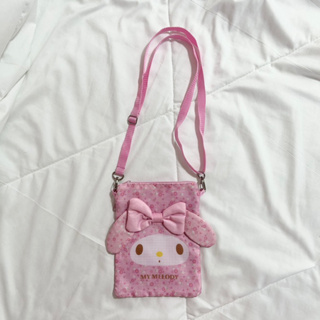 sanrio my melody crossbody bag กระเป๋าสะพายพาดลำตัว สีชมพู ลายดอกไม้