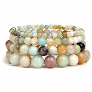 หิน อมาโซไนท์ Amazonite กำไลหินธรรมขาติแท้ หินนำโชค เครื่องประดับ