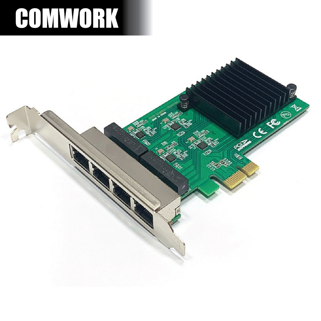 การ์ด แลน LAN 1Gbps 4PORT RJ45 Realtek RTL8111H PCIE X1 GIGABIT 1000Mbps NIC ETHERNET NETWORK ADAPTER